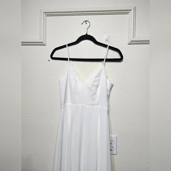Lulu's Romantic Ways White Lace Button Back Maxi Dress S Wedding Bride Party - Picture 11 of 15